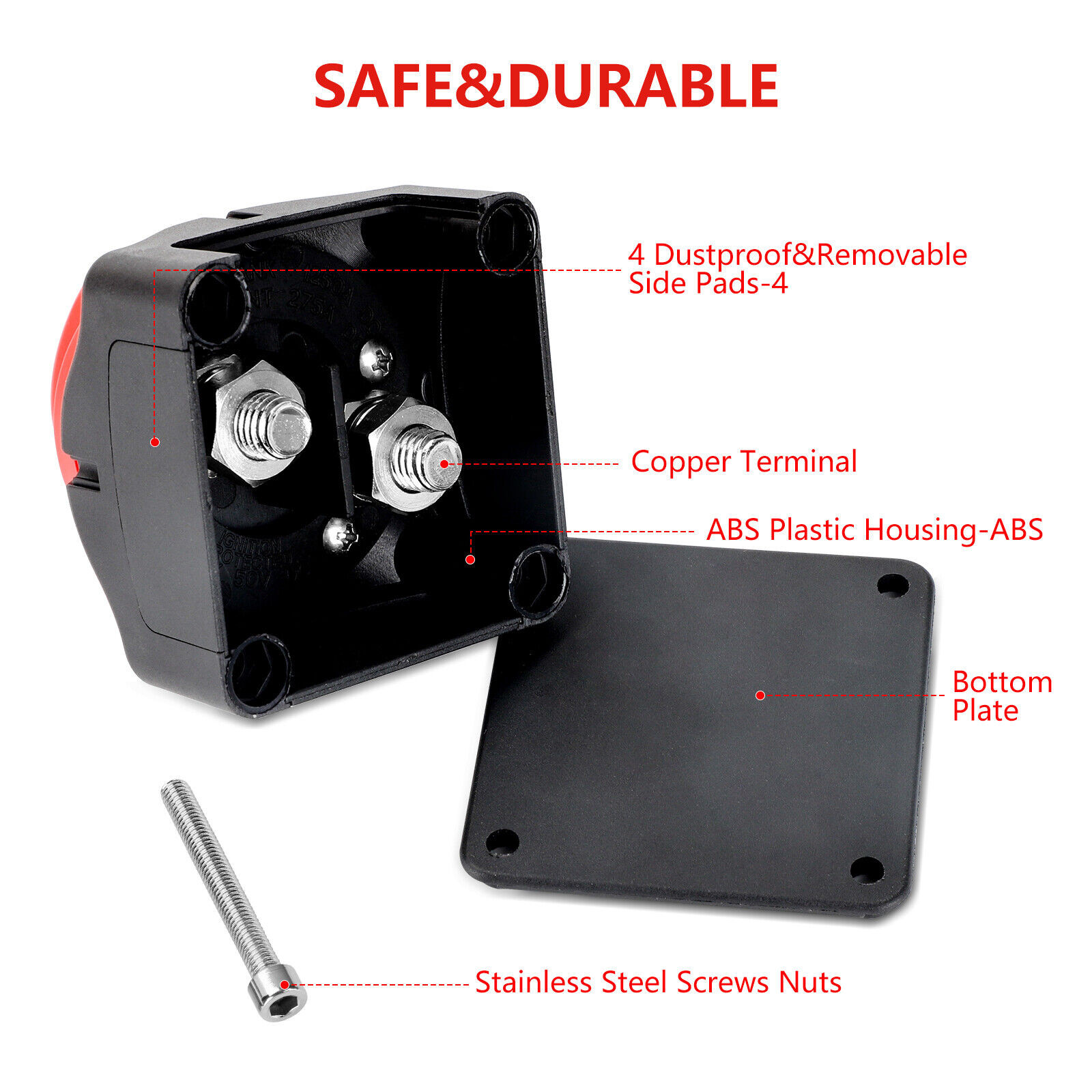 12V 600A Battery  Isolator Cut Off Kill Fit For Knob Marine Boat Camper UK — foto 7