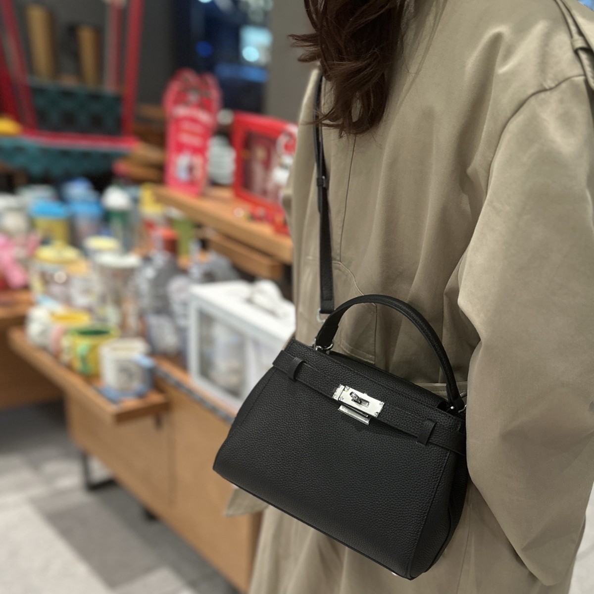Cross-border Leather Kelly Bag 2026 New Style Simple High-End First-Layer Cowhide Small Square Bag 5