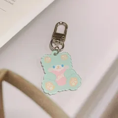 Ins New Bear Keychain Girl Heart Cartoon Pendant - Little Green Bear - View 1
