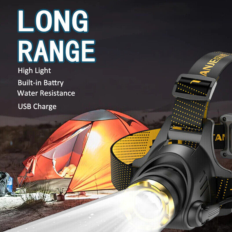 3Modes LED Headlamp Camping Headlight Head Torch USB Rechargeable Lamp — image 11