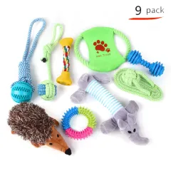 Pet Dog Cotton Rope Bite Resistant Plush Teeth Cleaning Toy Set - B91113 - View 1