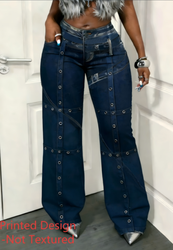 Retro Cashew Flower Workwear Pants