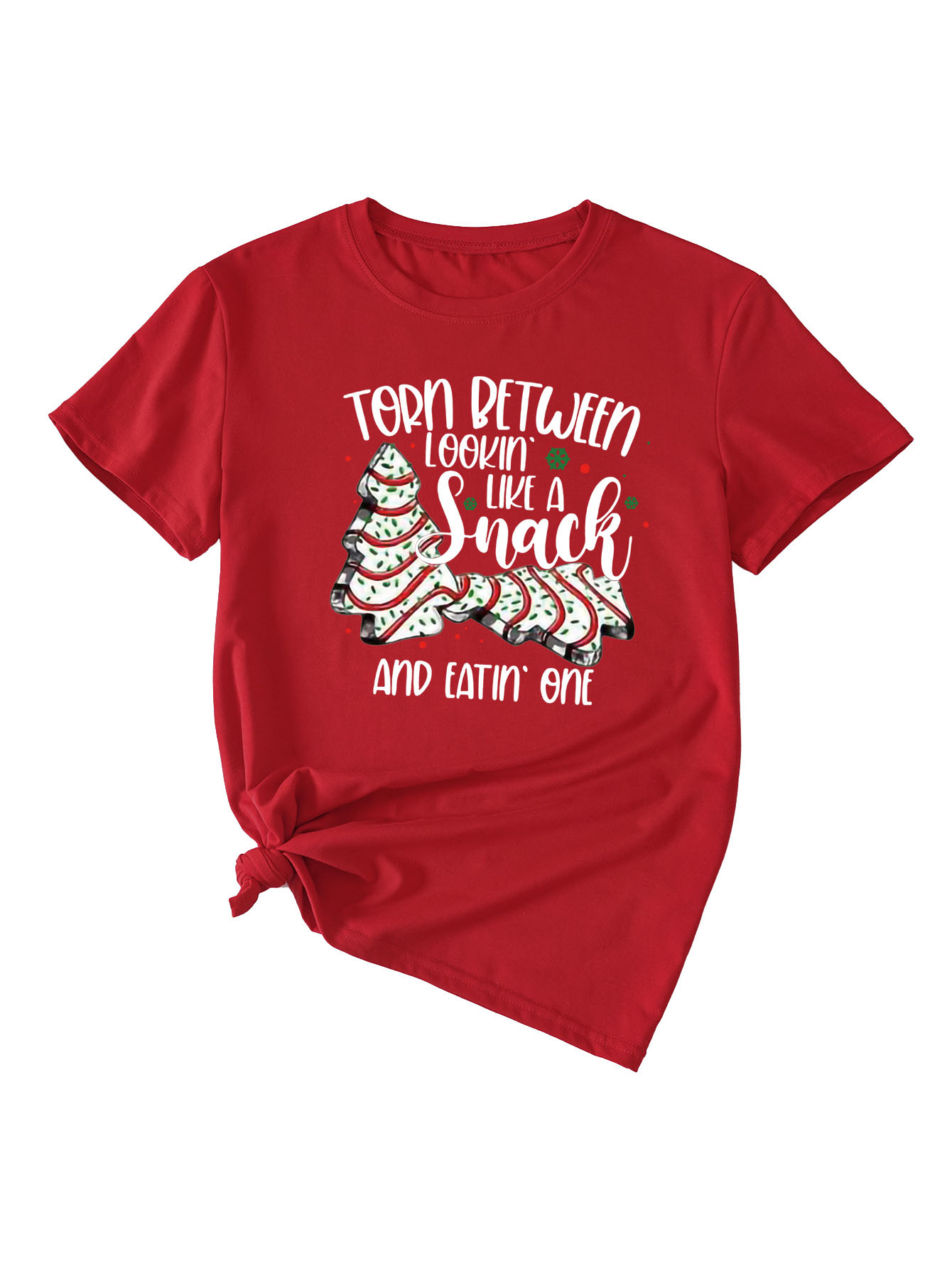 Simple Pattern Printing Ladies Round Neck Short Sleeve Tops