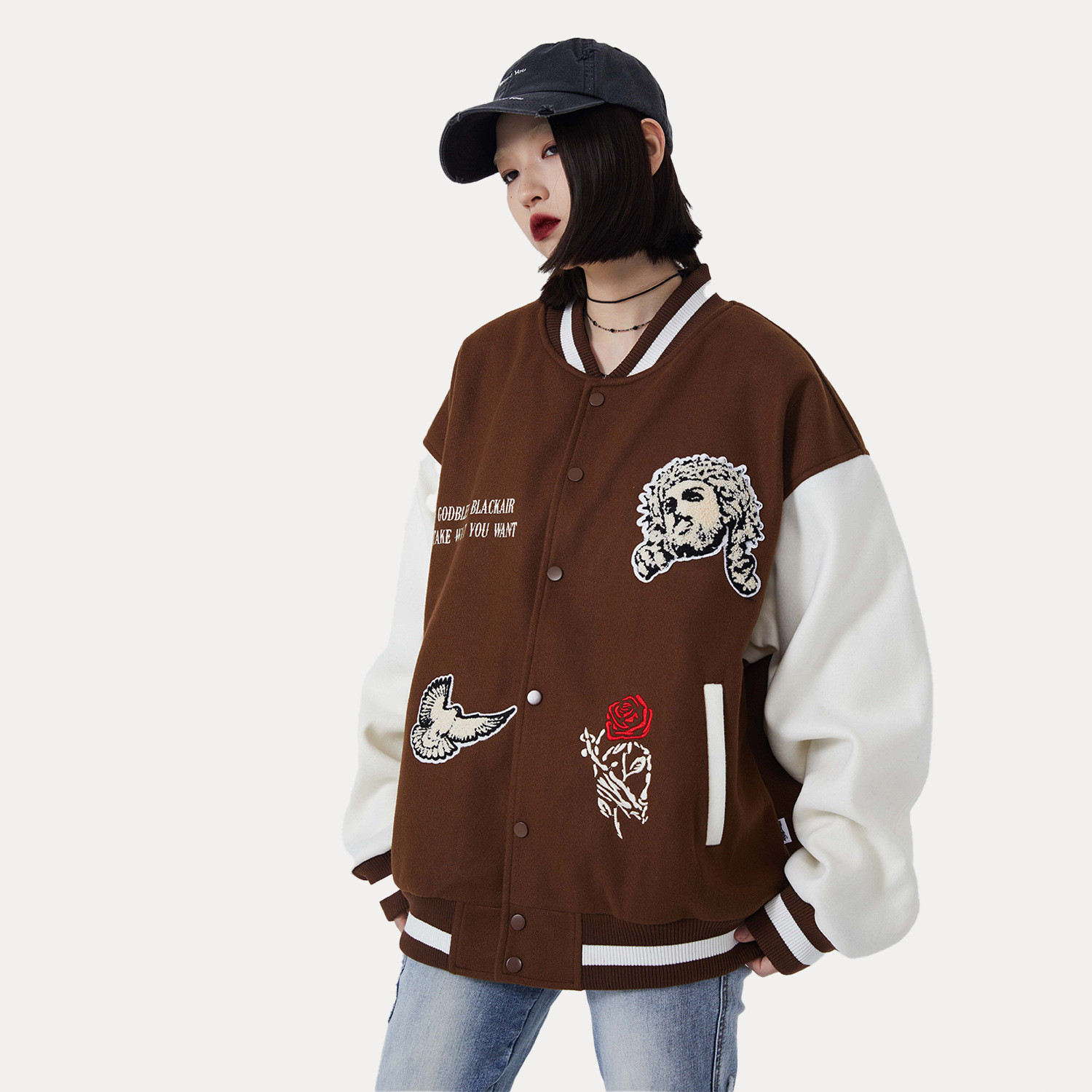 Men's And Women's Retro Embroidered Casual Baseball Uniforms — image 1