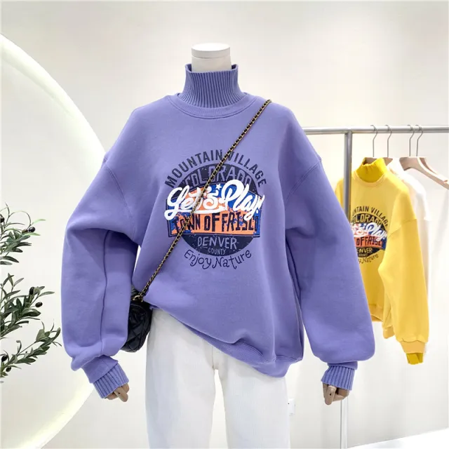 Women's Sweater With Plush Thickening Violet L - Shop at LoveMi