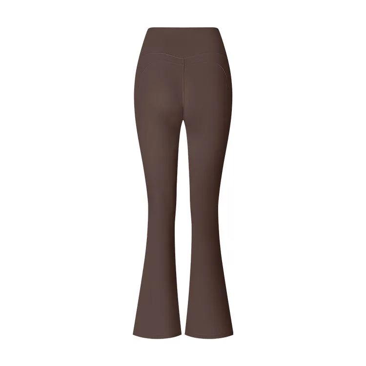 Women's Flared Pants Yoga High Waist Slim Tight Trousers Fitness Sports Clothing - Ebony Gray