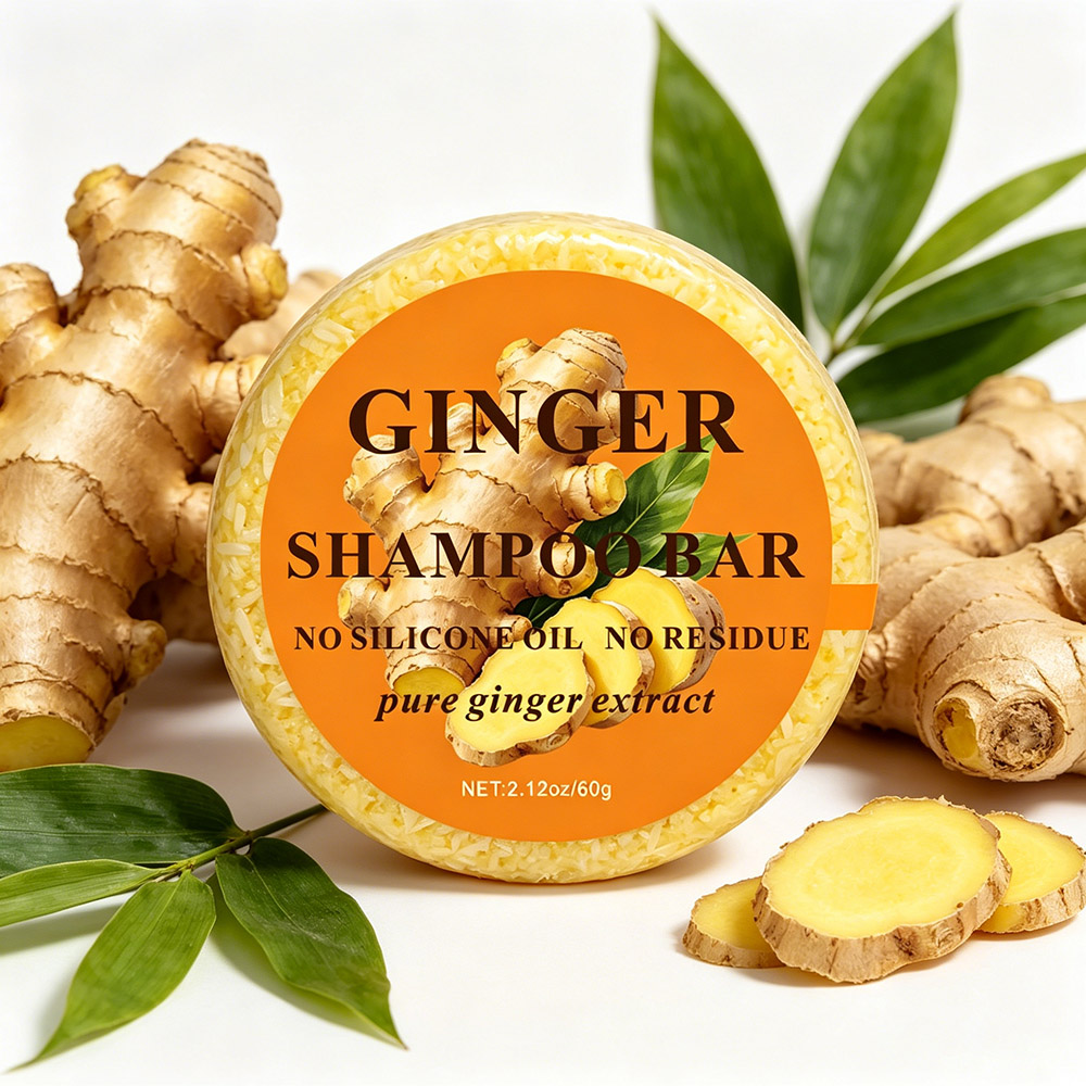 Round Label Ginger Shampoo Bar