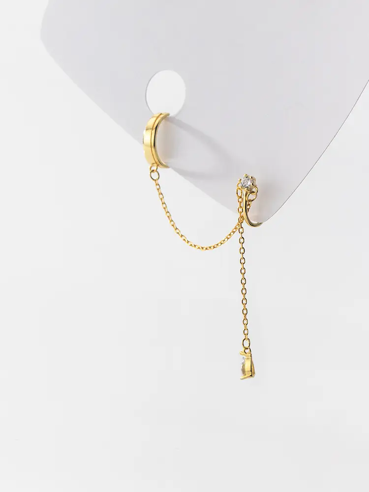 Japanese And Korean Version Of Non-pierced Water Drop Tassel Chain List
