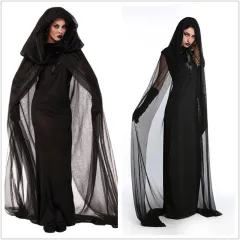 New Cosplay Halloween Women Death Hell Witch Devil Vampire Uniform Black Long Dress Party Cosplay Day Of The Dead Opera Costume - Black - View 1