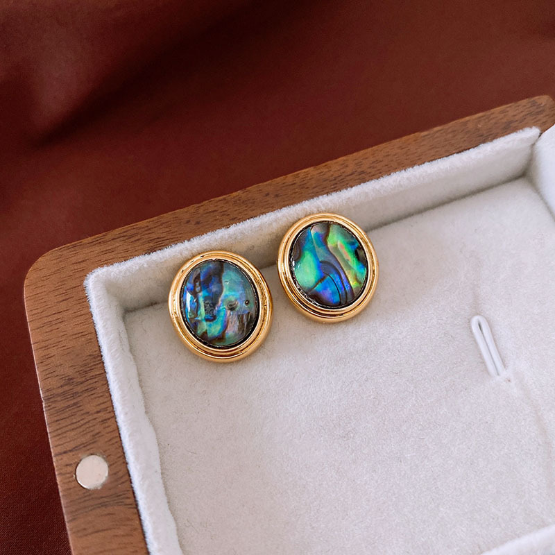 Artisan Vintage Zircon Stud Earrings Female Unique Design  Retro Fashion Jewelry