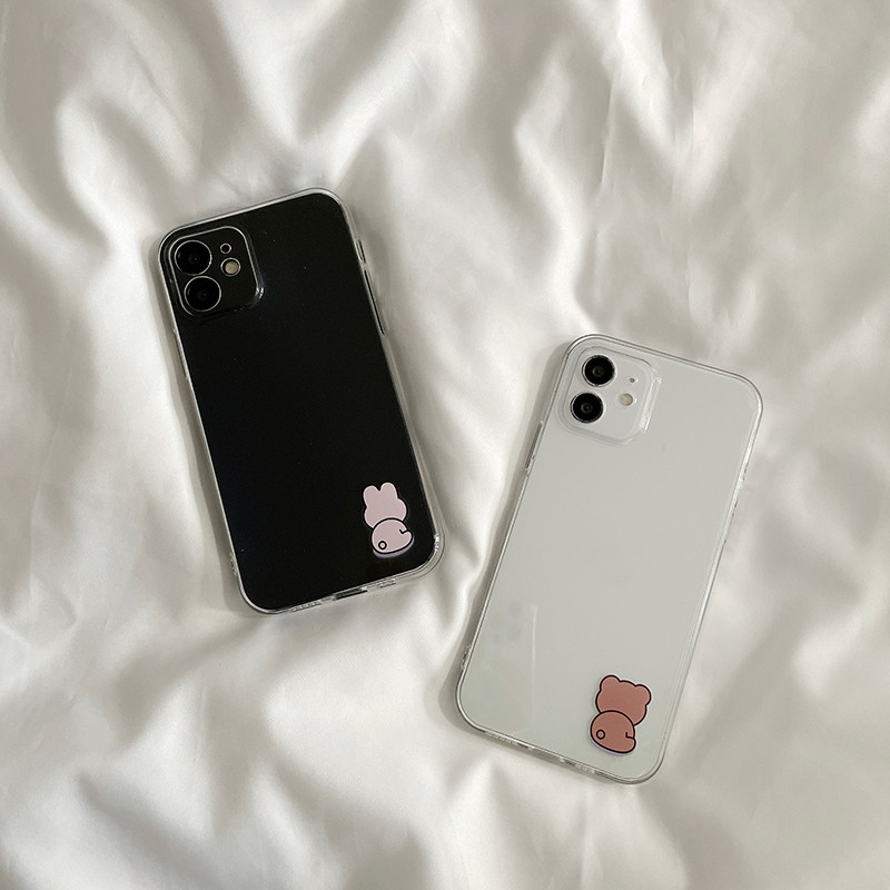 Cute Back Little Bear Rabbit Transparent Silicone Phone Case Cover - Image 4