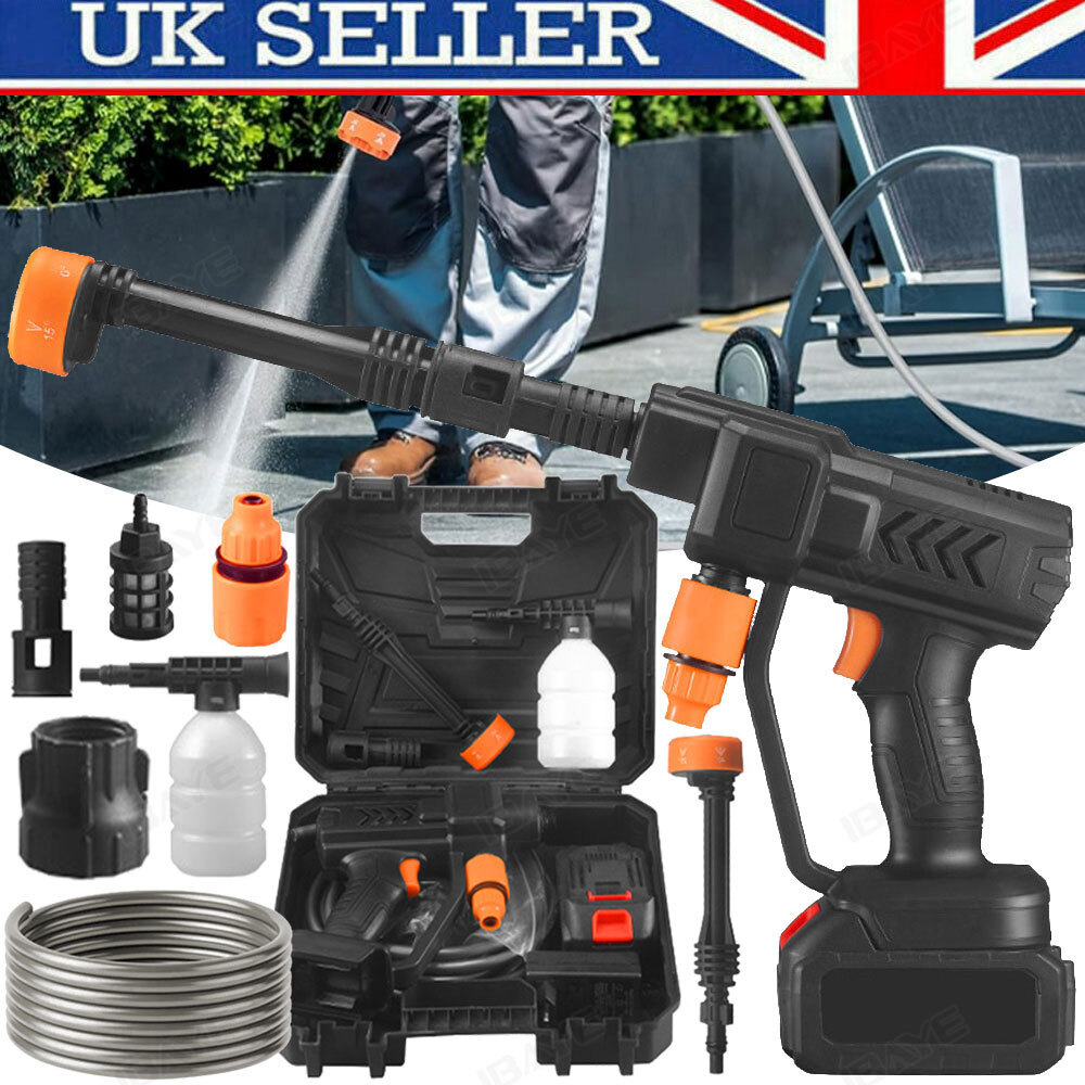 2 Battery Portable Cordless Car High Pressure Washer Jet Water Wash Cleaner Gun