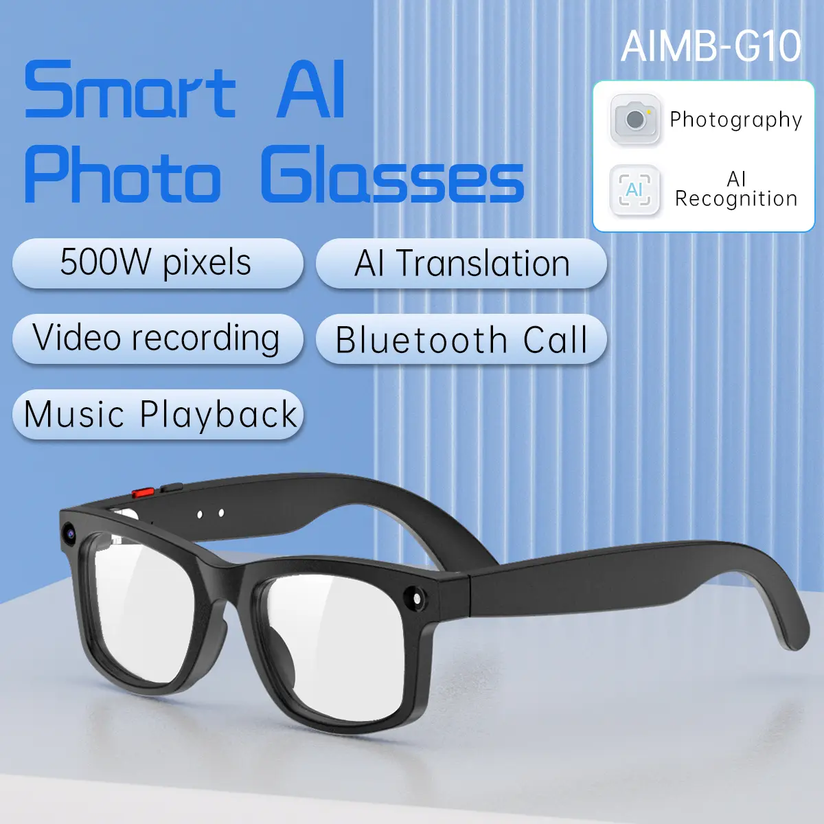 5MP AI Smart Camera  Glasses Bluetooth Sunglasses For Music Calling Translation S2