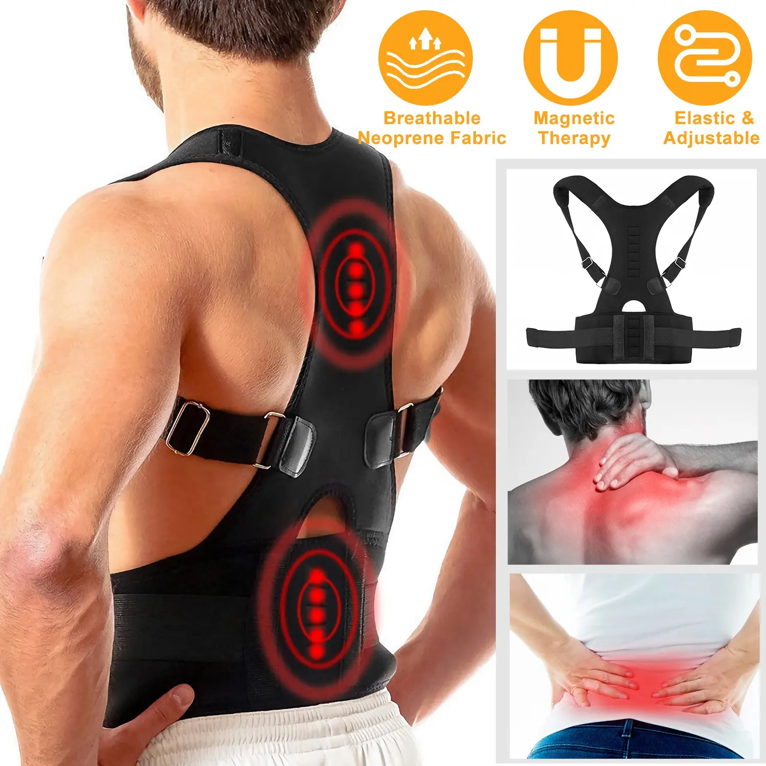 Unisex Posture Corrector Support Magnetic Lumbar Back