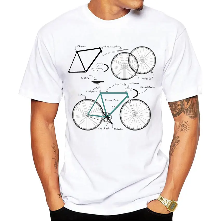 Men's T-shirt With Retro Sports Bike Bike Print