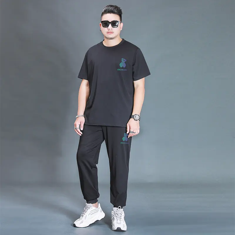 Oversized T-shirt and Trousers Two-piece Fat Casual Sports Suit