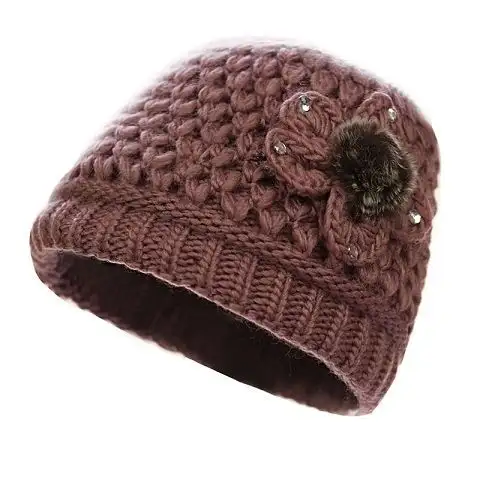 Middle-aged And Elderly Mother's Knitted Wool Hat In Winter
