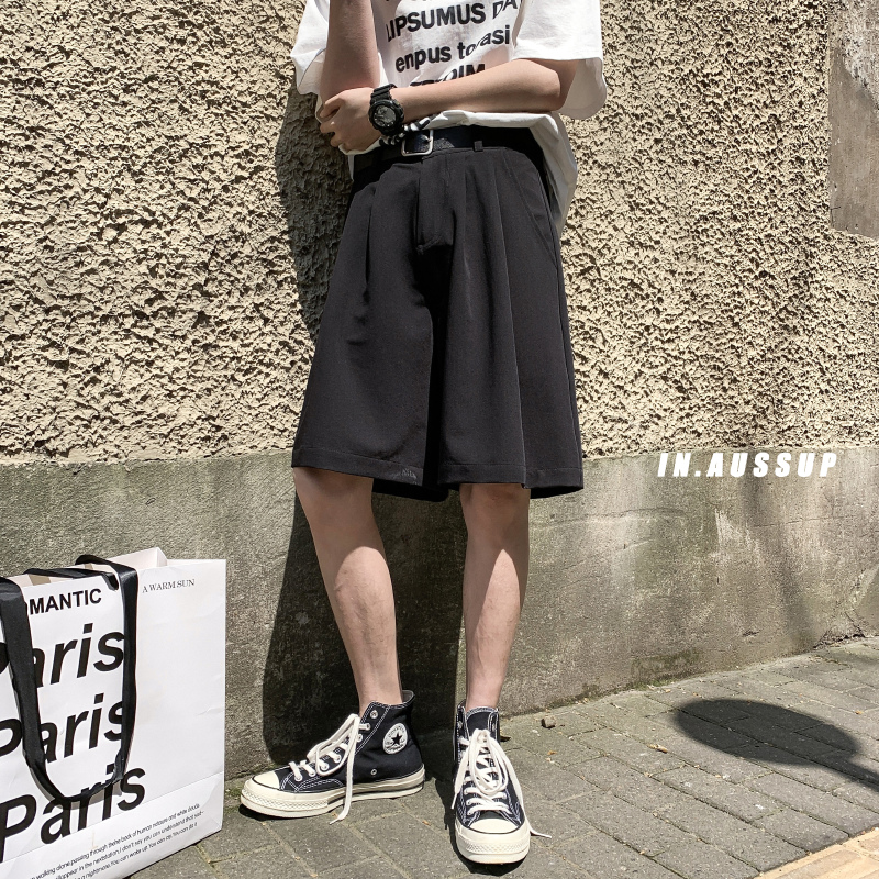 Casual Shorts Wear Thin Style, Wild Loose, Straight Wide-legged Tide Brand Couple Five-point Pants