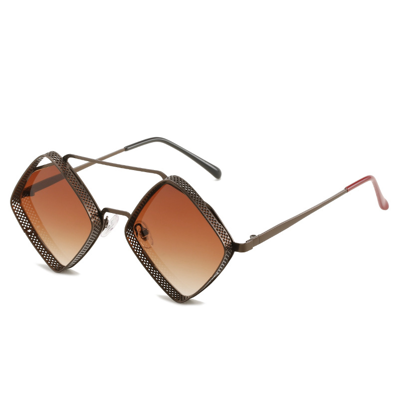 Title 12, Fashion Metal Rhombus Double Beam Sunglasses