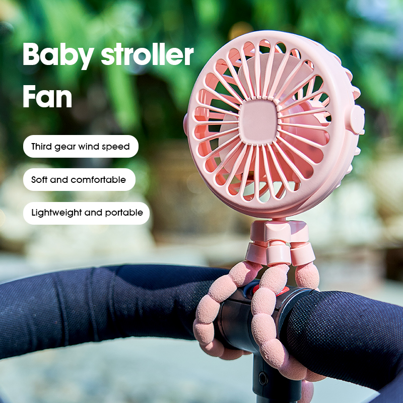 Multi Functional Children's Stroller Mini Fan Portable USB Charging Small Fan Octopus — foto 2