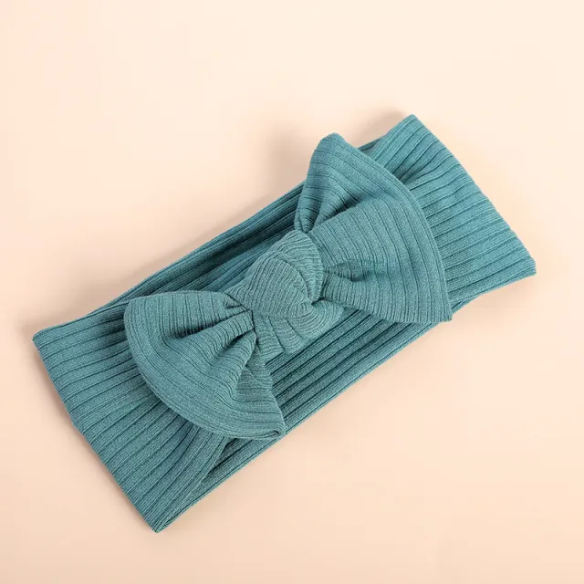 Baby Knitted Stretch Non marking Bow Hair Tie Dark Green - Shop at LoveMi