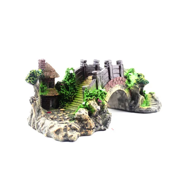 Resin Bridge Arch Bridge Black Red Bridge Fish Tank Landscaping Decoration Bridge Aquarium Equipment Accessories Turtle Climbing Platform Retro Arc... Black Red Bridge Trumpet - Shop at LoveMi