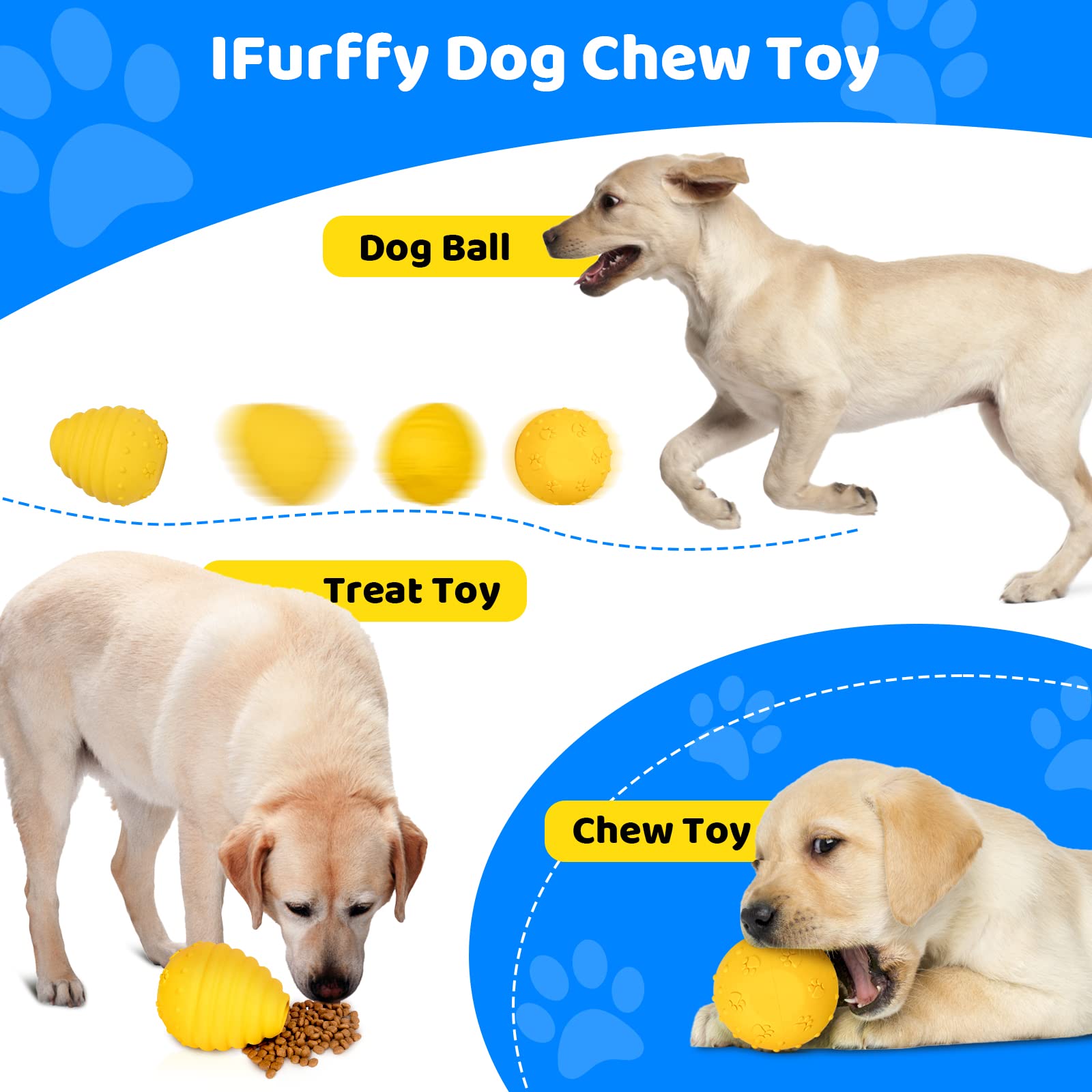 Egg-shaped Dog Food Teething Toy Yellow
