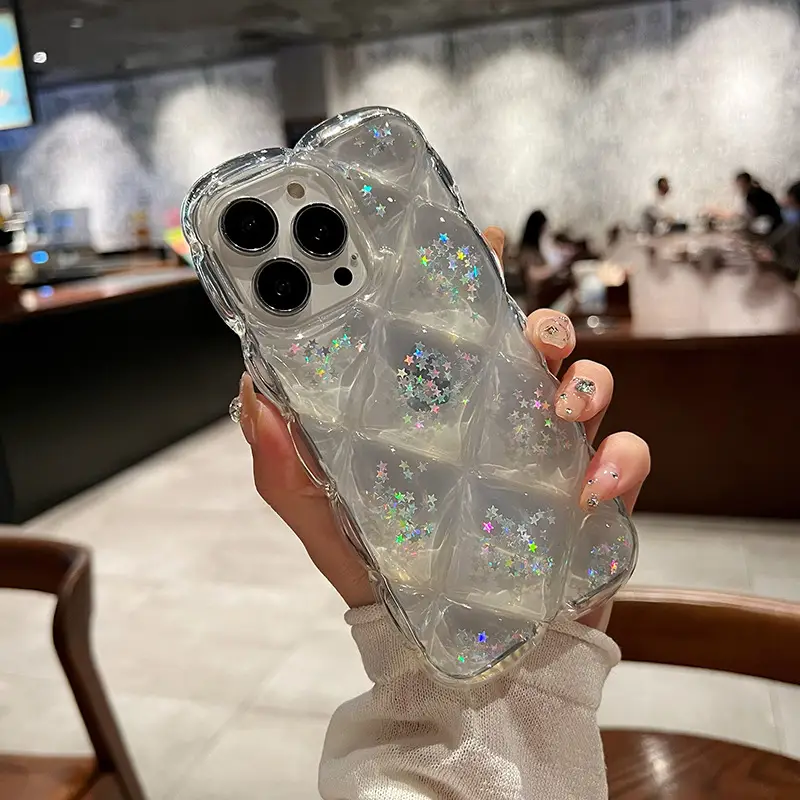 Diamond Lattice Transparent Three-dimensional Silicone Case