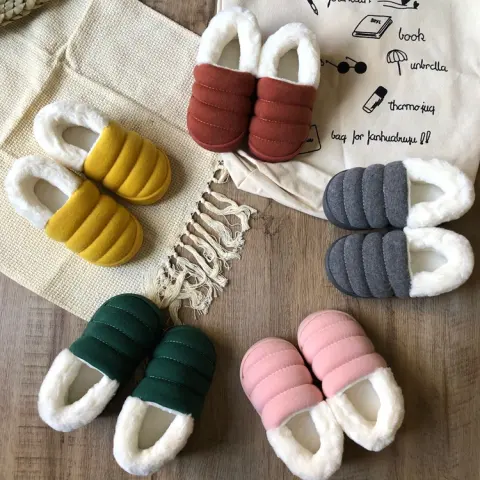 Candy Color Children Cotton Slippers Indoor and Outdoor Home