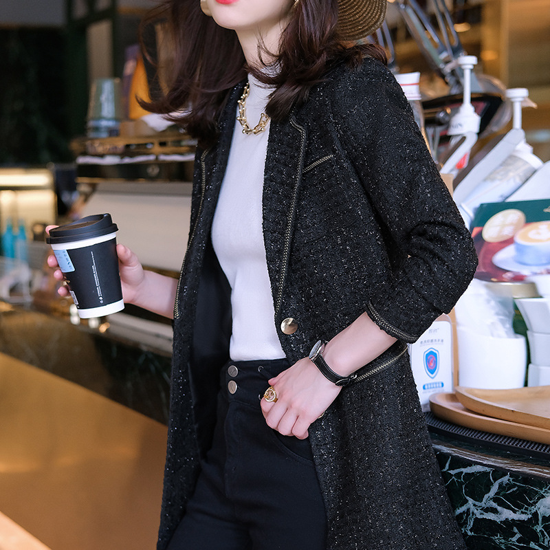 Autumn Temperament And Fashion Casual Top Blue Blazer