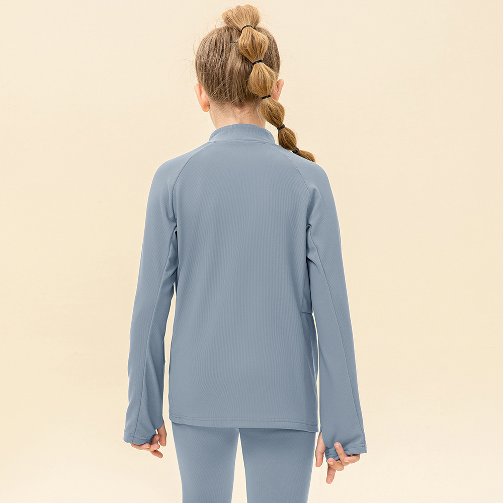 Kids' Warm Yoga Suit Zipper Running — foto 5