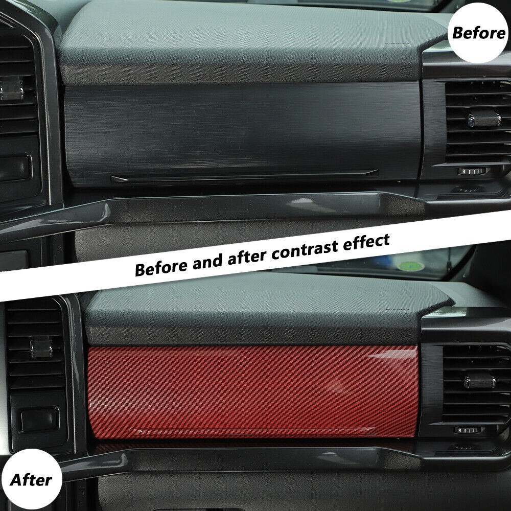 Co-pilot Dashboard Panel Trim Cover F150 - Red Carbon Fiber — foto 2