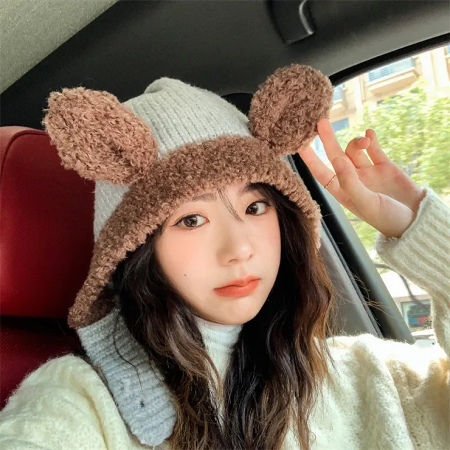 Neck Protection Integrated Head Covering Hat Grey - Shop at LoveMi