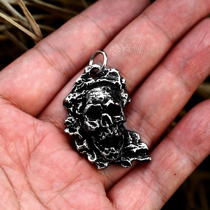 Stainless Steel Skull Ghost Head Pendant Punk Style