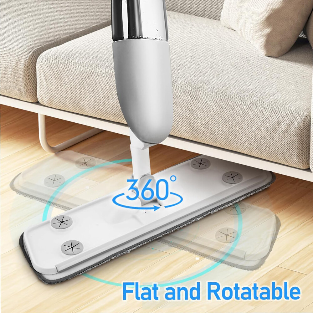 Spray Mop For Floor Cleaning 5 Reusable Microfibre Pad 550ml Water Bottle Tank — foto 3