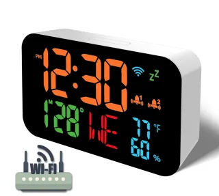 Temperature And Humidity Clock, Alarm Clock, Automatic Clock Calibration