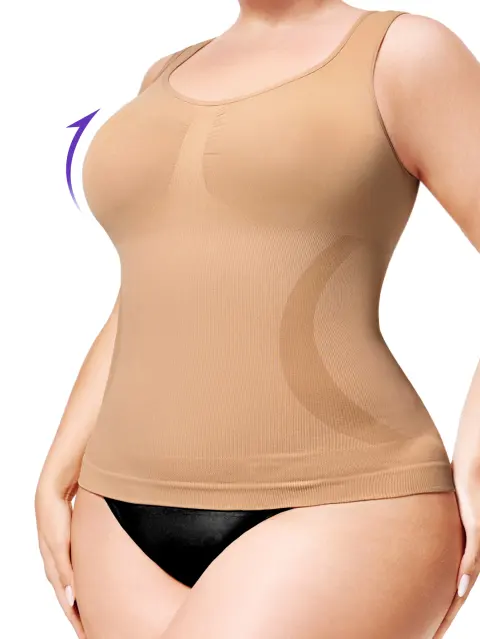 Plus-Size Women's Shapewear Seamless Tummy Control Vest Shaping Tight-Fitting