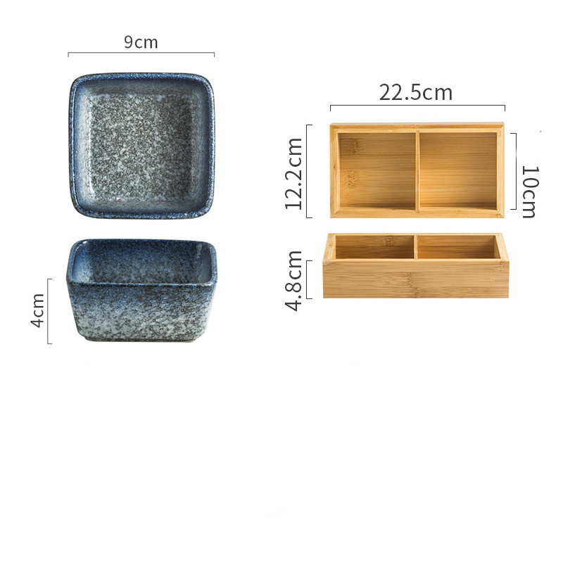 Japanese Square Ceramic Seasoning Dish Set