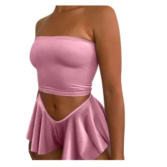 Beauty Back Tube Top Wrapped Chest Vest - Pink - View 1