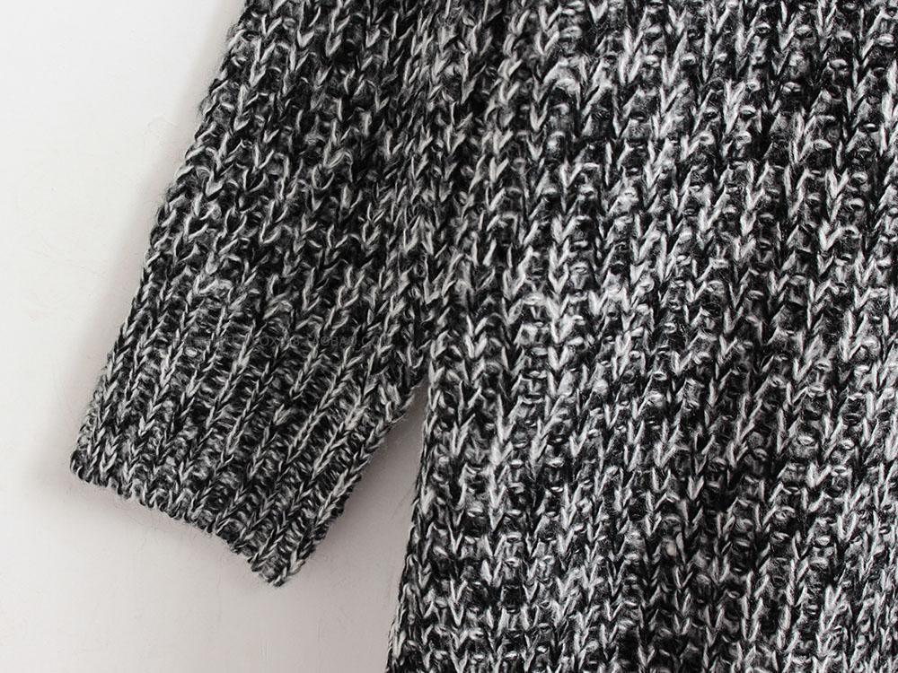 Title 4, Round Neck Thin Variegated Knit Sweater Coat pr...