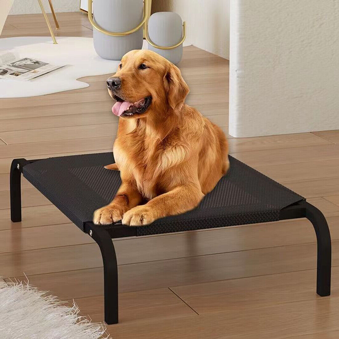 Elevated Dog Bed Pet Cat Mesh Camping Cot Indoor Outdoor Waterproof Two Size UK Thumbnail 11