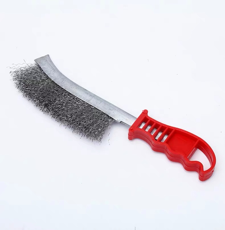 Title 2, Stainless steel knife brush with plastic handle