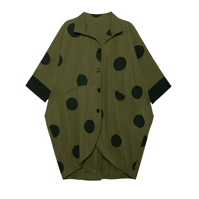 Fashion Retro Dots Trench Coat - Image 8