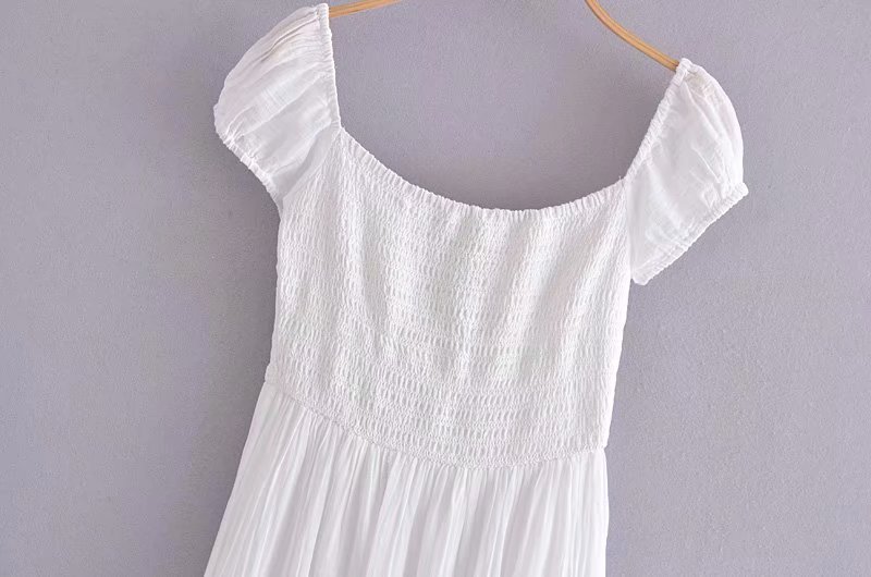 Hollow Embroidery Stretch Slim Long Cotton Dress