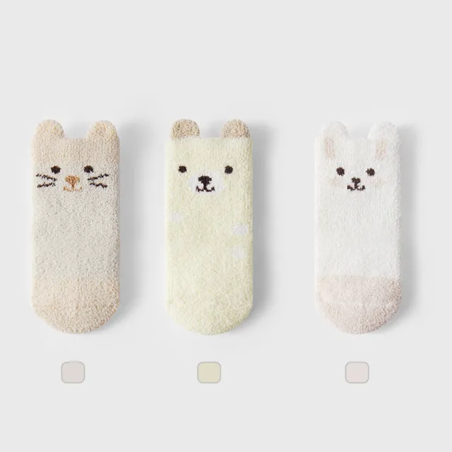 Dark And Light Animal Anti skid Socks Light Animal 3Pairs 12Or14Cm - Shop at LoveMi
