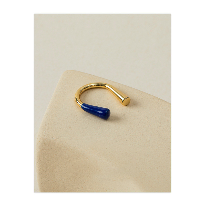 Gold PlatedMetal  Ring Temperament Index Finger Ring Ins Cold Wind