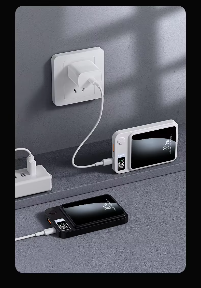 30000 MAh Magnetische Kabellose Powerbank, Superschnelles Aufladen, Tragbare Externe Akku-Powerbank Fr