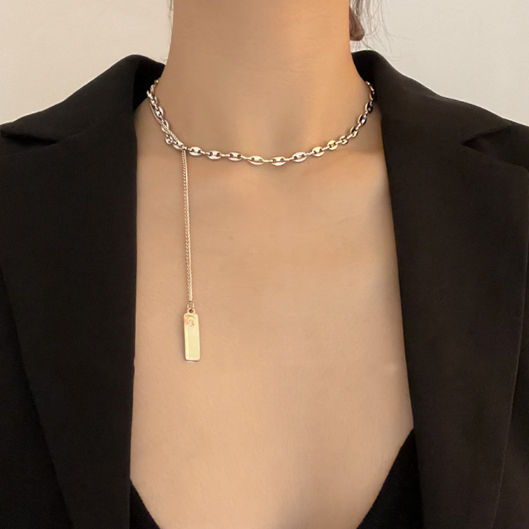 Design Niche Chain Letter Tassel Pendant Clavicle Chain