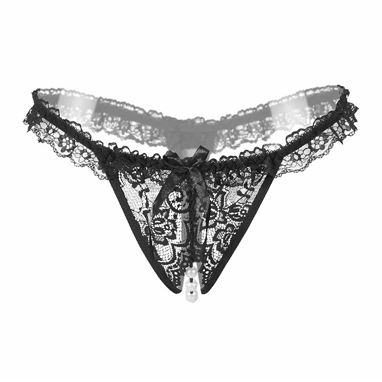 Title 3, Womens pearl massage thong, transparent, low w...