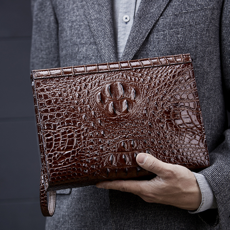Leather Large Capacity Clip Bag Business Casual Clutch — foto 5